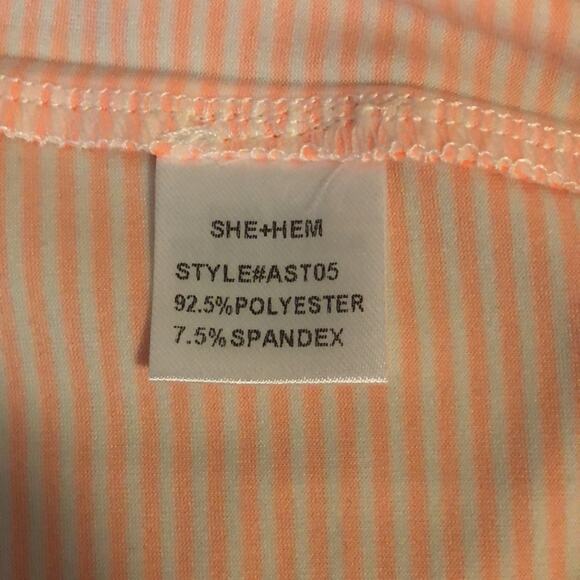 She + Hem Orange & White Striped Crop Top Knit Summer Cropped Beach - Picture 5 of 11